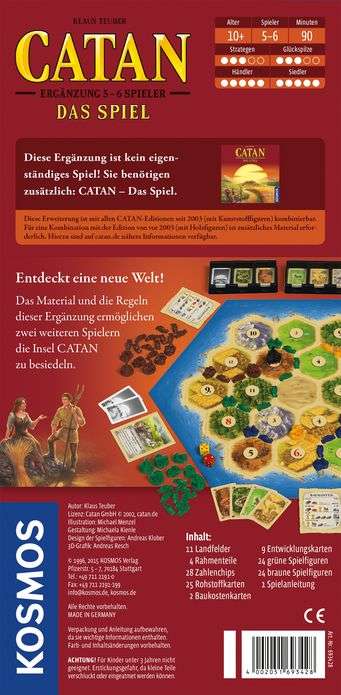 CATAN - Ergänzung 5-6 Spieler - Das Spiel Vanellas Spielewelt
