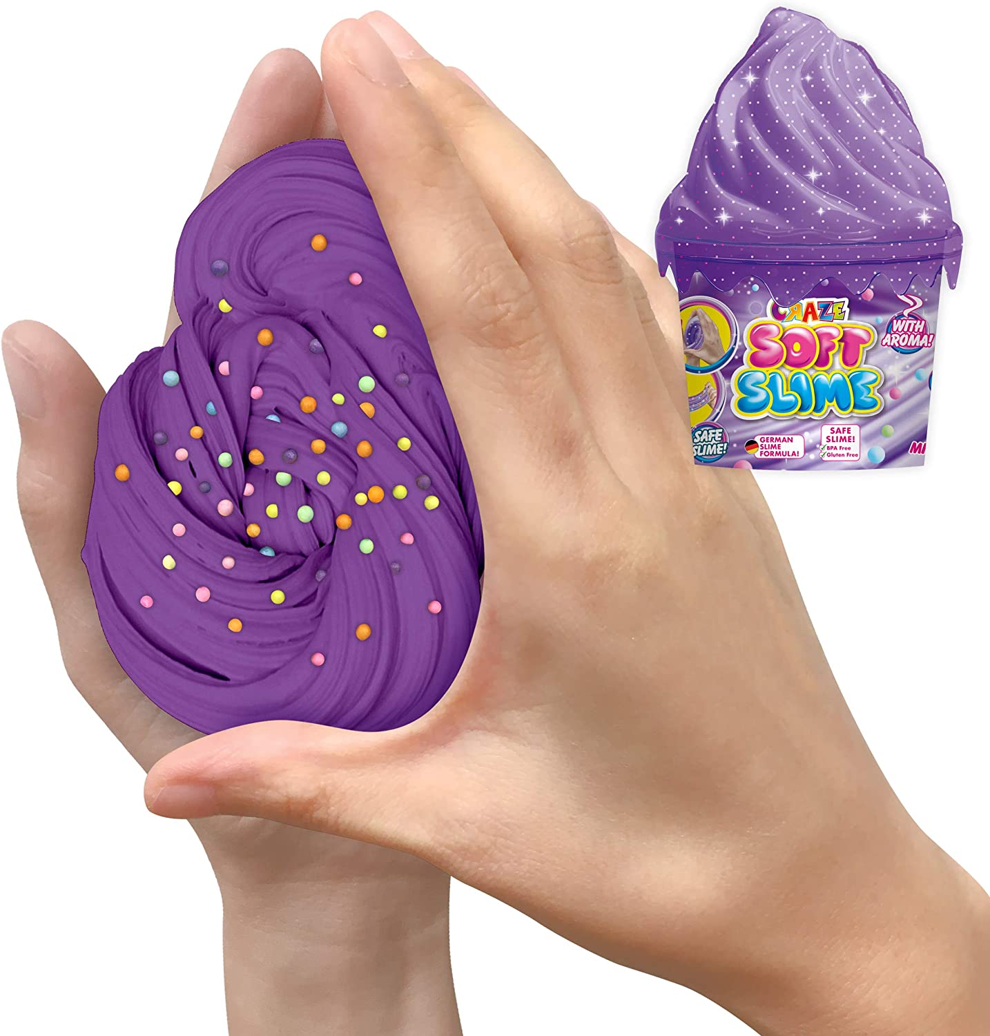 CRAZE Soft Slime Ice Cream - Glitzernde Flauschige Duft-Knete in Dose Vanellas Spielewelt
