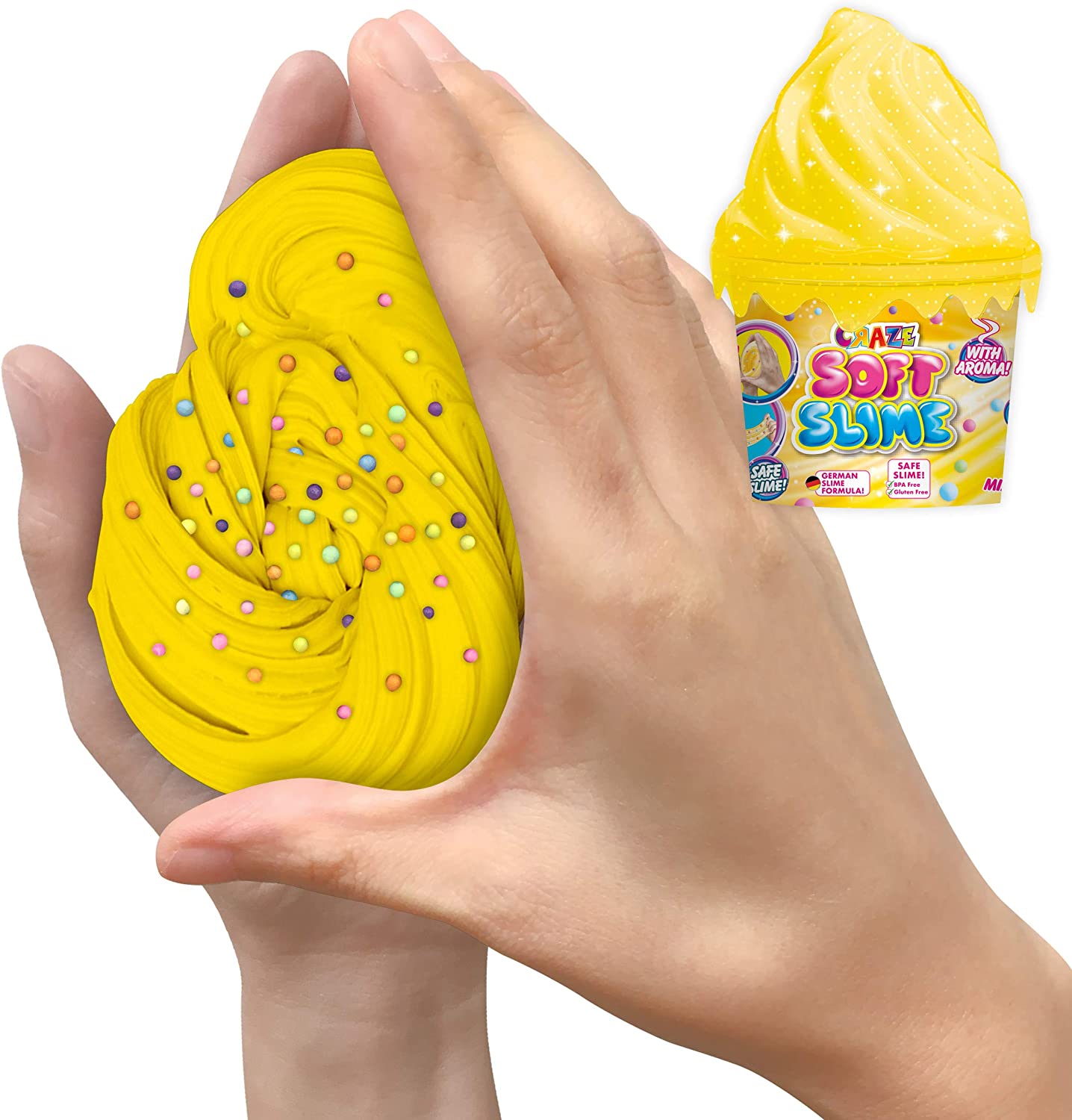 CRAZE Soft Slime Ice Cream - Glitzernde Flauschige Duft-Knete in Dose Vanellas Spielewelt