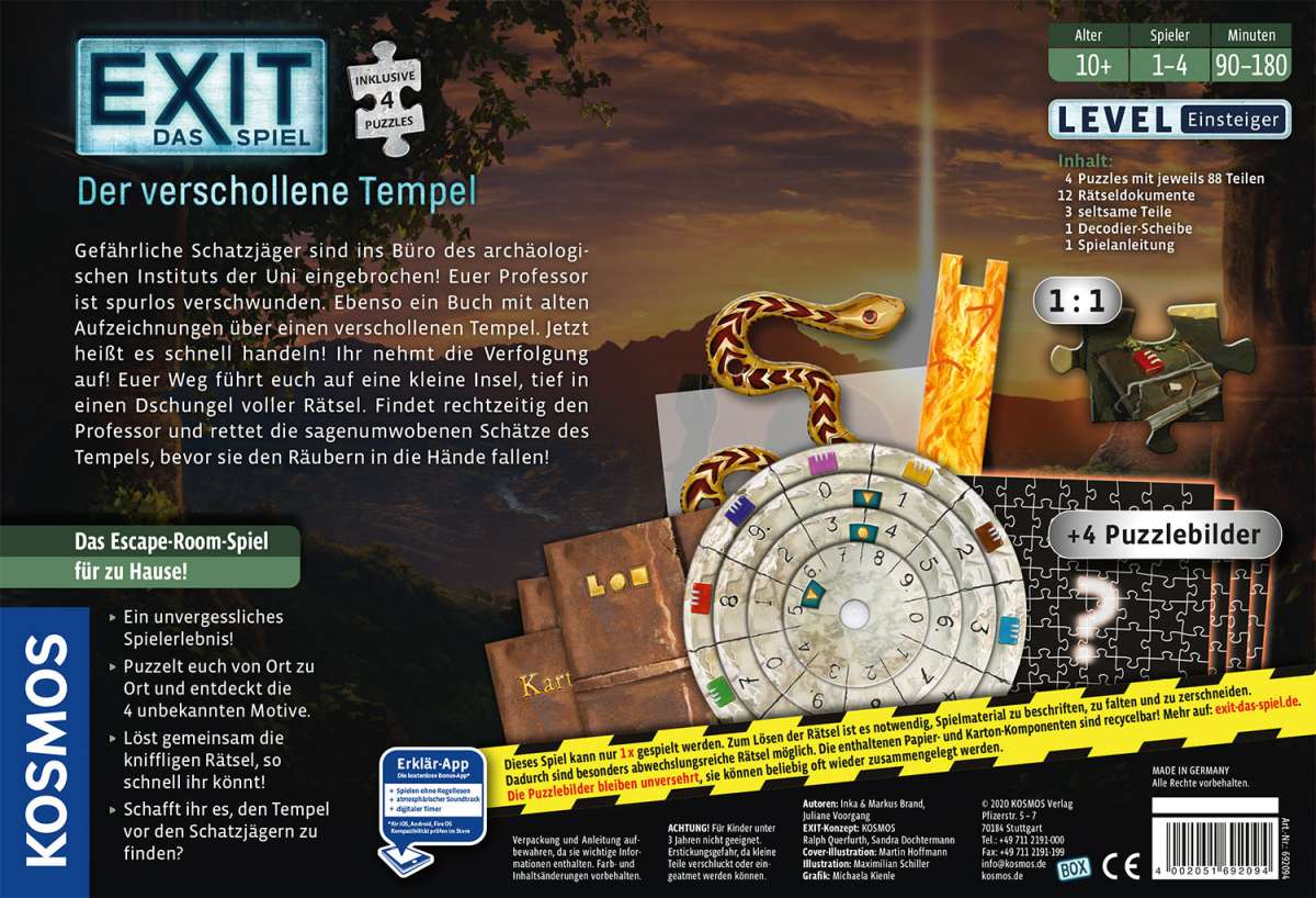 EXIT® - Das Spiel + Puzzle: Der verschollene Tempel Vanellas Spielewelt