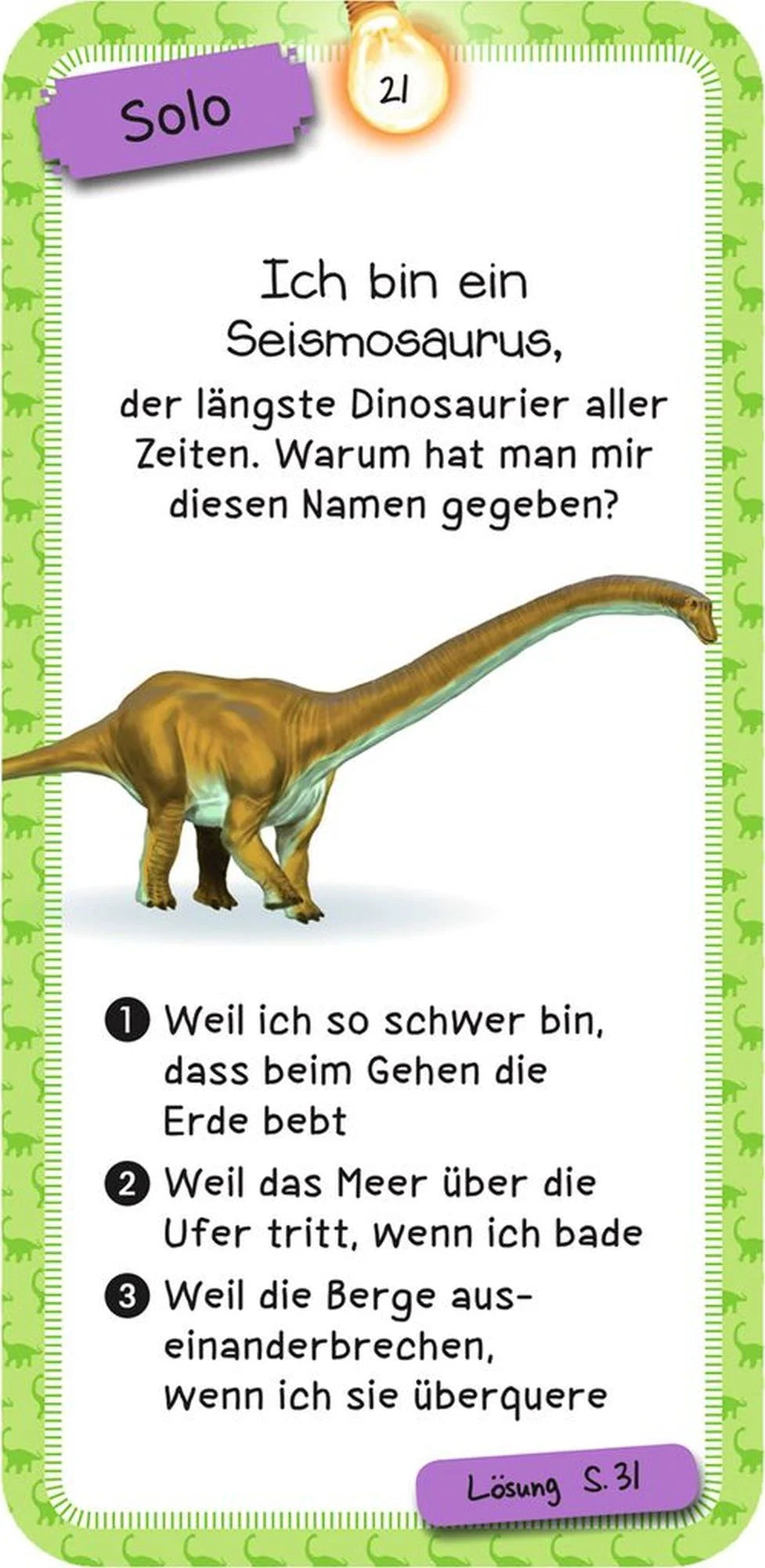 Das Dinosaurier-Quiz Kinderspiel ab 8 Jahren